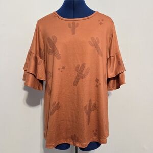 Vintage Dusty Orange Western T-Shirt Size M